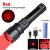 Tactical Zoomable Hunting Flashlight Green Red White LED Torch 5 Modes Type-C Fast Charging Lantern for Camping Fishing