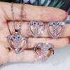 Европейские и американские костюмы Love Zircon ожерелье кольцо серьги три украшения темперамент свадебное банкетное платье аксессуары