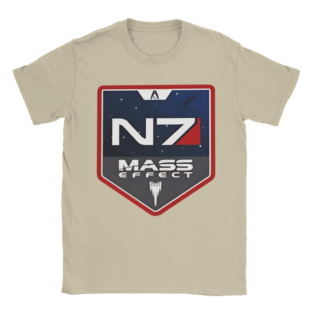 Мужская футболка Mass Effect N7 Винтажные футболки Летняя с круглым вырезом Харадзюку Футболка Повседневная Оверсайз Одежда