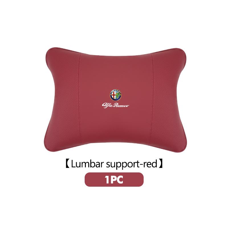 For Alfa Romeo Car Headrest Waistrest Back Breathable Protective Cushion Giulia 147 Mito 156 159 166 GT Stelvio Brera Volante qa9