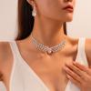 Сияющий набор ожерелья и серег Кристалл Кристальный набор ожерелья Свадебный набор украшений из страз Банкет