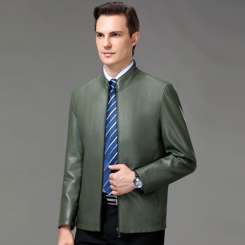 Мужские куртки из натуральной кожи для мужчин среднего и пожилого возраста, утепленные куртки из бархата, кожаные куртки больших размеров для пап среднего возраста