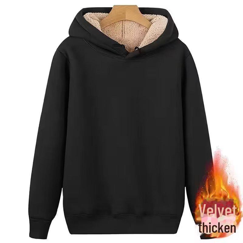 Men's Winter Lambskin Fleece Sports Suit - Loose Fit Velvet Sweater & Pants Set