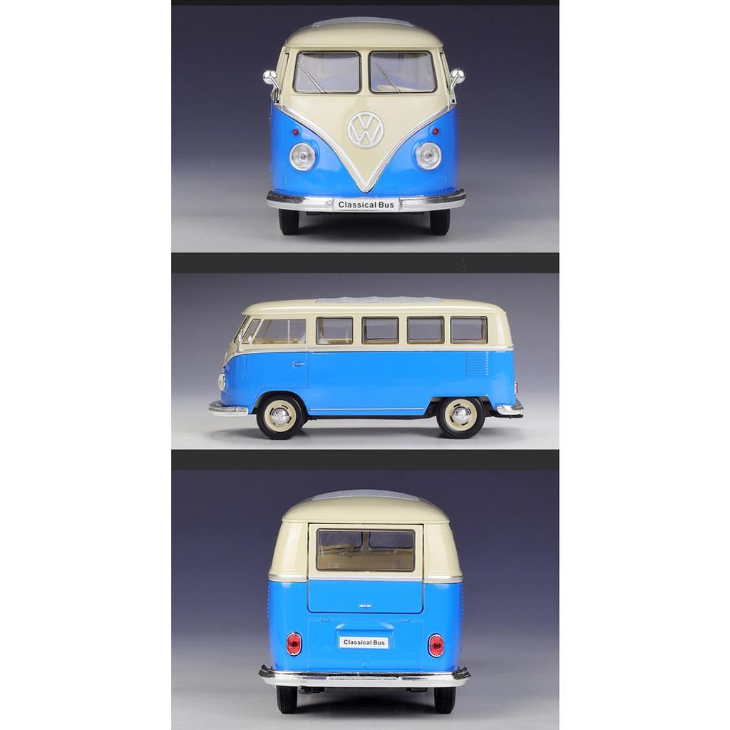 Welly 1/24 Volkswagen VW T1 BUS Сплавная машина Литые и игрушечные транспортные средства Модель автомобиля Миниатюрная масштабная модель автомобиля Игрушка для детей