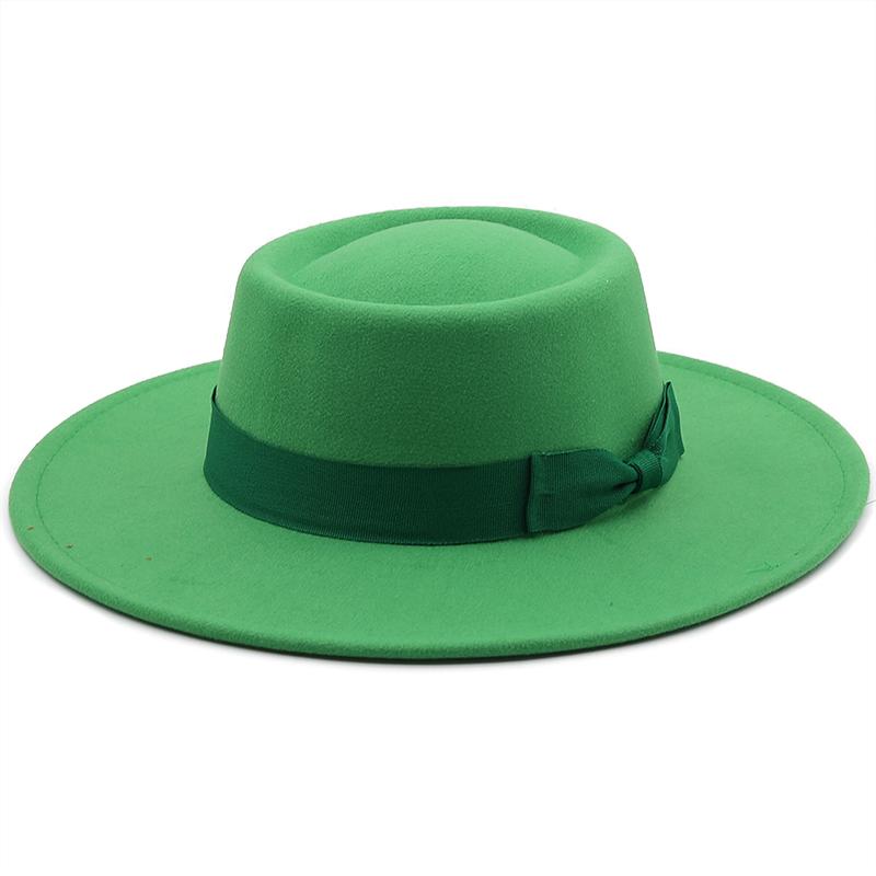 Новая шляпа Федора с широкими полями 8,5 см, джазовая шляпа, женская и мужская классическая фетровая шляпа-панама, однотонная британская фетровая шляпа, женская фетровая шляпа