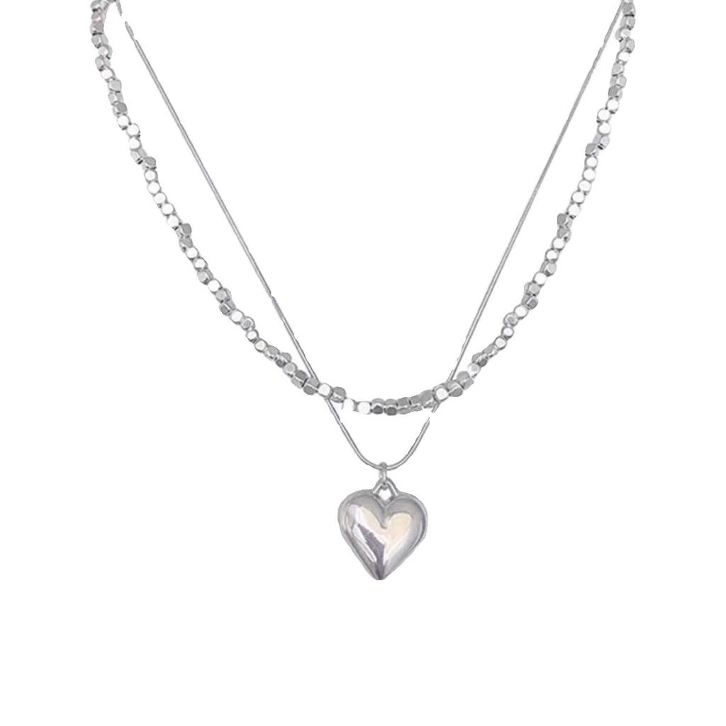 Двухслойное ожерелье Love, несколько таэлей из сломанного серебра, милая и крутая модная цепочка на ключицу, нишевый дизайн, высококачественная цепочка на шею, женский прилив