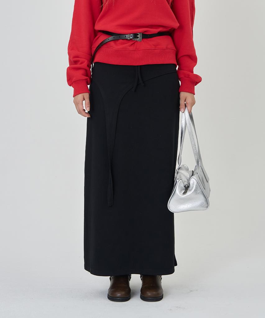 THE-ABON Rope Banding Skirt Black
