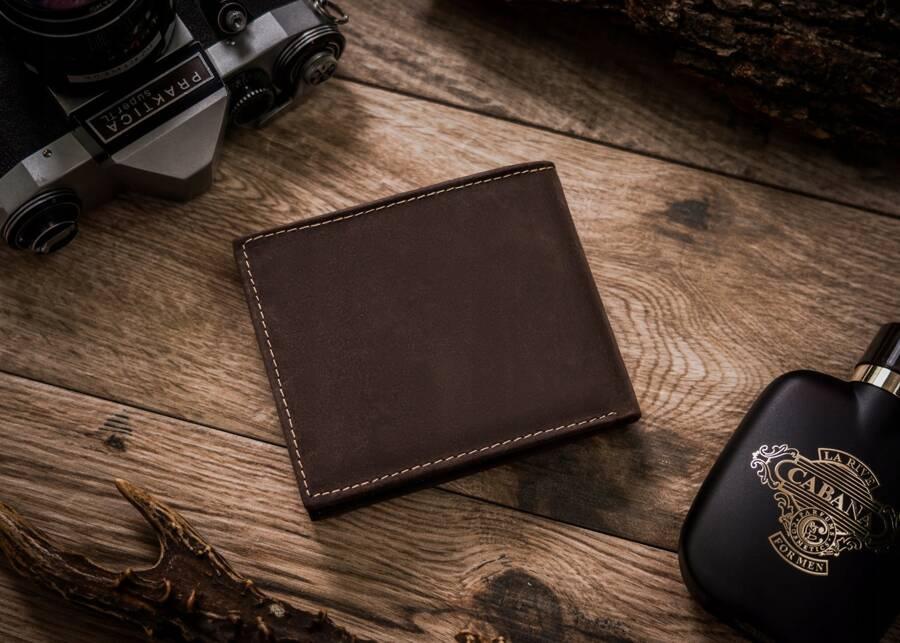 Large men's leather wallet - Always Wild