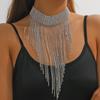 Premium Super Flash Full Diamond Multi-layer Fringed Necklace Neck Chain Female