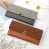 Korean Style Women's V-Buckle Tri-Fold Wallet Clutch & Card Holder