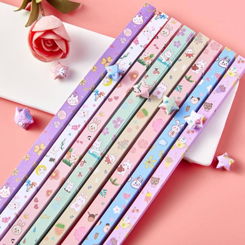 540 листов односторонней бумажной ленты со звездами, мультяшная складная звезда, счастливая звезда, оригами, украшение для дома