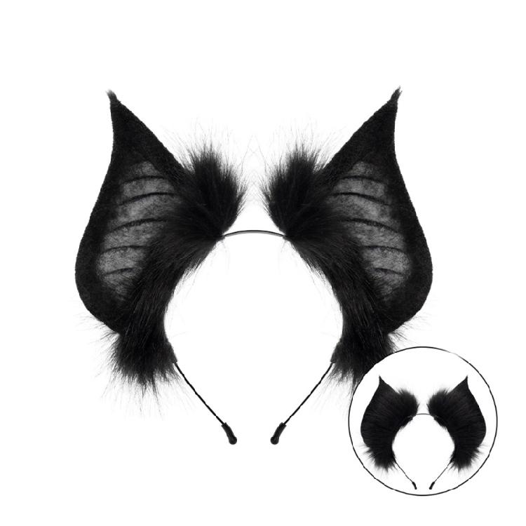 Ручная работа Аниме Повязка на голову Косплей Реквизит Уши летучей мыши Хэллоуин Вечеринка Ролевая игра