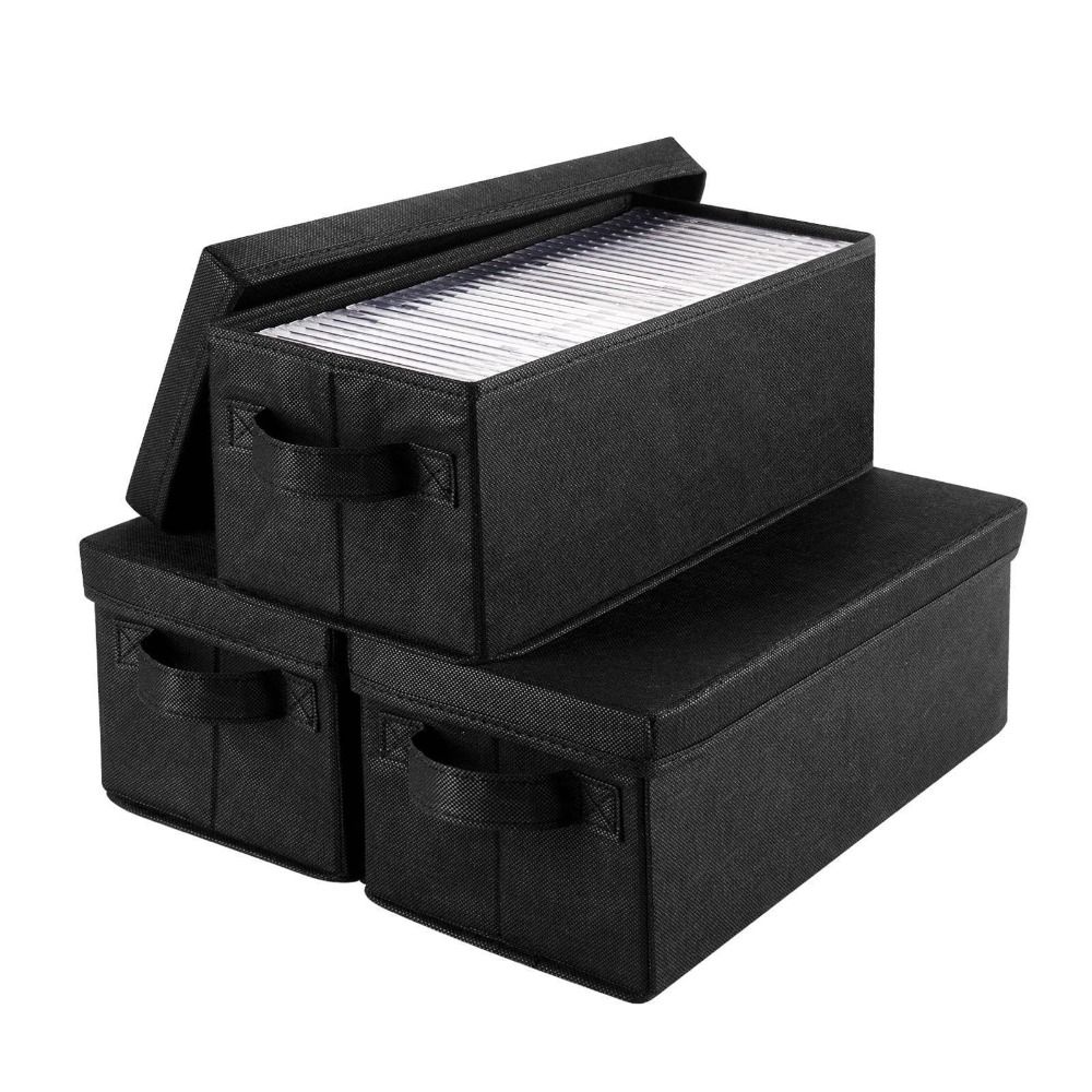 Visible Window Stackable CD Case with Handles CD Holder Premium CD Storage Box Audio Collection