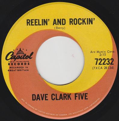 7-дюймовая пластинка DAVE CLARK FIVE - Reelin' And Rockin' 72232 Capitol Records 1965 Канада Рок Б/у