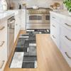 1 шт. простой серый и белый кухонный коврик с геометрическим рисунком, мягкий утолщенный кухонный коврик, водонепроницаемый нескользящий маслостойкий напольный коврик, коврик для бега