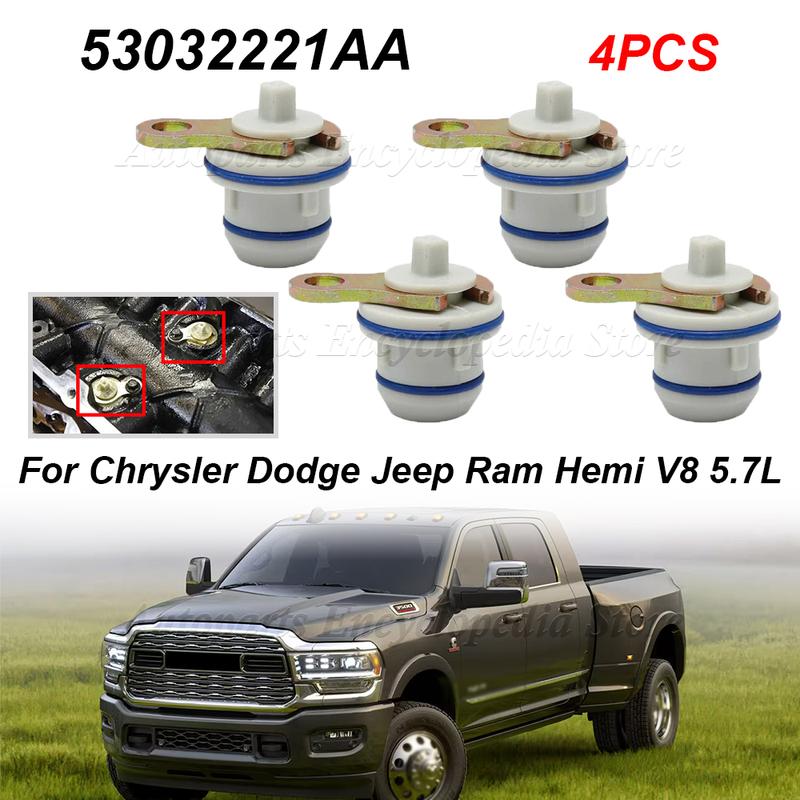 4PCS Car Non-MDS Extension Plug 53032221AA For Chrysler Dodge Jeep Ram Hemi V8 5.7L Engine Block Water Plug Auto Parts