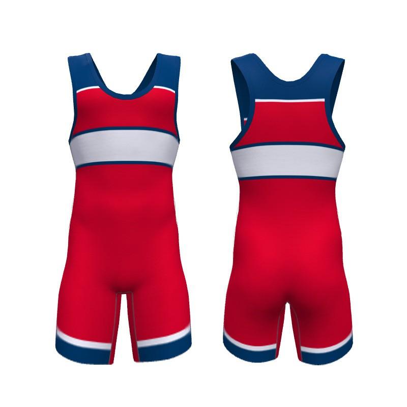 Mens Womens Freestyle Wrestling Singlet With Heat Transfer Print Stretch Lycra Athletic Suit Training Competition