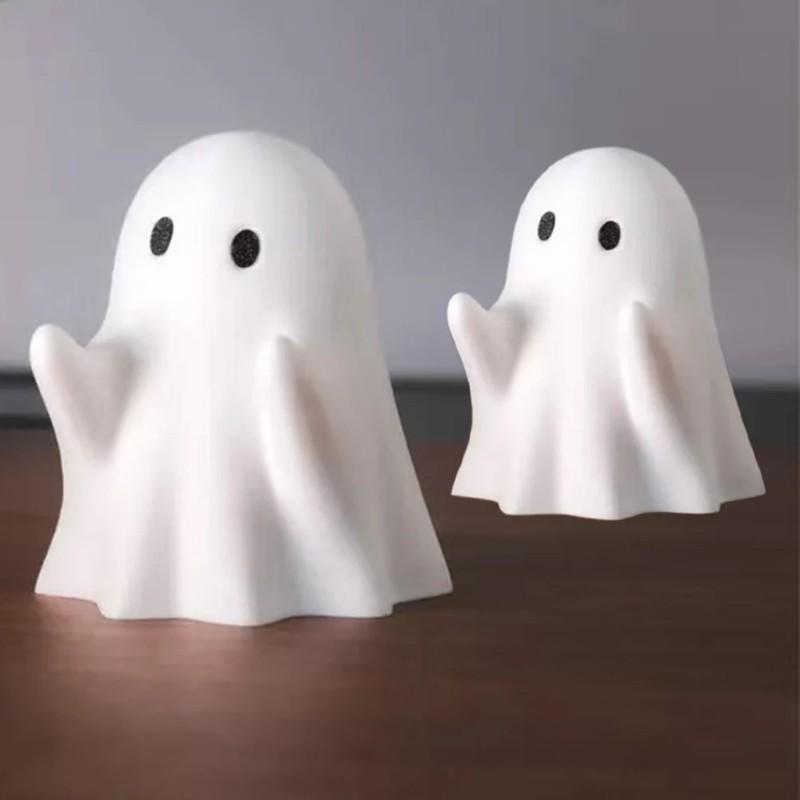 Милая статуэтка призрака в виде среднего пальца, маленькие страшные фигурки призраков, украшения для дома на Хэллоуин, полка для журнального столика