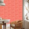 Polynesian Geometric Pattern Wallpaper Coral and Red 50x1000