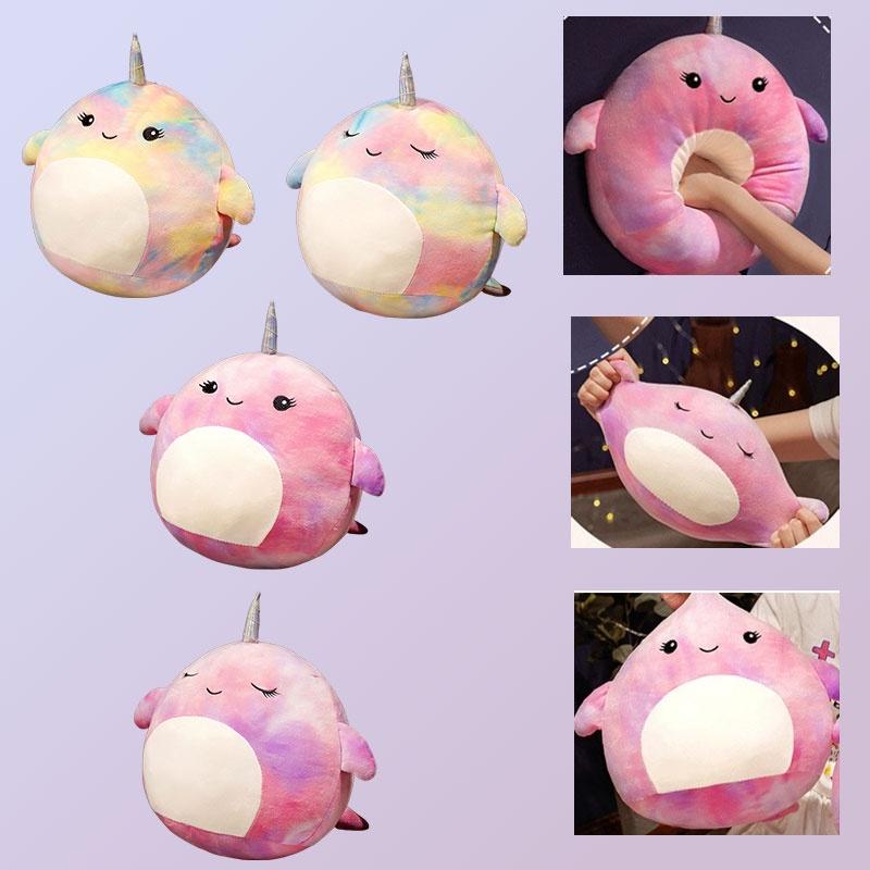 Squishmallow Мультяшная Подушка-Кит Плюшевая Игрушка Коллекционная Из Эластичного Кристального Вельвета Фиолетовая/лавандовая Маленький/большой Размер Набивка ПП Хлопком