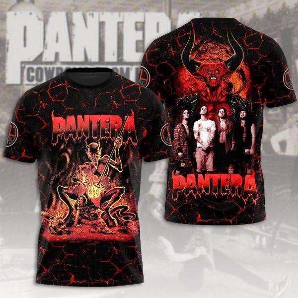 Популярная Хэви-метал Рок-группа Pantera 3D Печать Мужская Женская Футболка Круглый Вырез Короткий Рукав Хип-хоп Топ Повседневная Уличная Одежда Взрослые Футболки