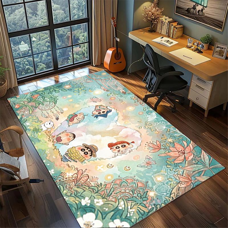 Crayon Shin-chan Cute Area Rug Non Slip Washable Large Carpet Bedroom Gamer Room Decor