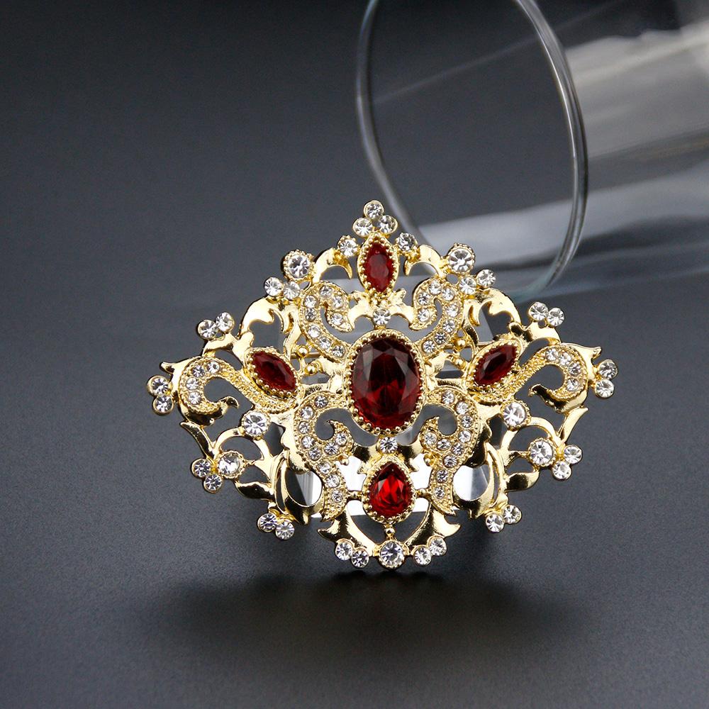 Женская брошь с хрустальным цветком золотого цвета, свадебные украшения для невесты, бижутерия