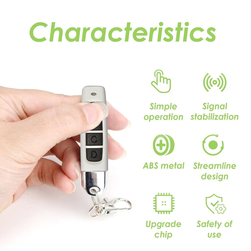 Convenient Wireless Cloning Key Fob Copy Remote Controller Durable for Garage Doors Electric Openers & Roller Shutters