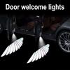 2pcs Angel Wings Door Welcome Lights  Projector LED Shadow Lights Lamp Car Accessories For Universal Vehicle Models Wireless
