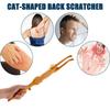 Деревянная чесалка для спины Портативный массажный инструмент в форме кошки Дизайн для облегчения зуда Стимулирует кровообращение Удобно держать Комфортный захват