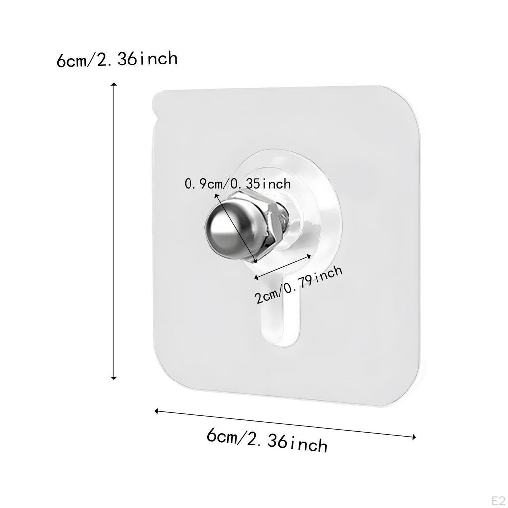 14x Wall Hooks Screw Hangers Without Nails Waterproof Transparent Reusable Picture