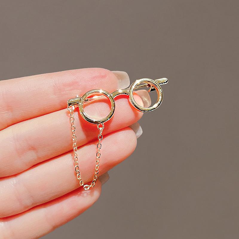 Креативная оправа для очков Металлические броши Солнцезащитные очки Цепочка с кисточками Значок на лацкан Рюкзак с рисунком Значки для одежды Корсаж Модные украшения