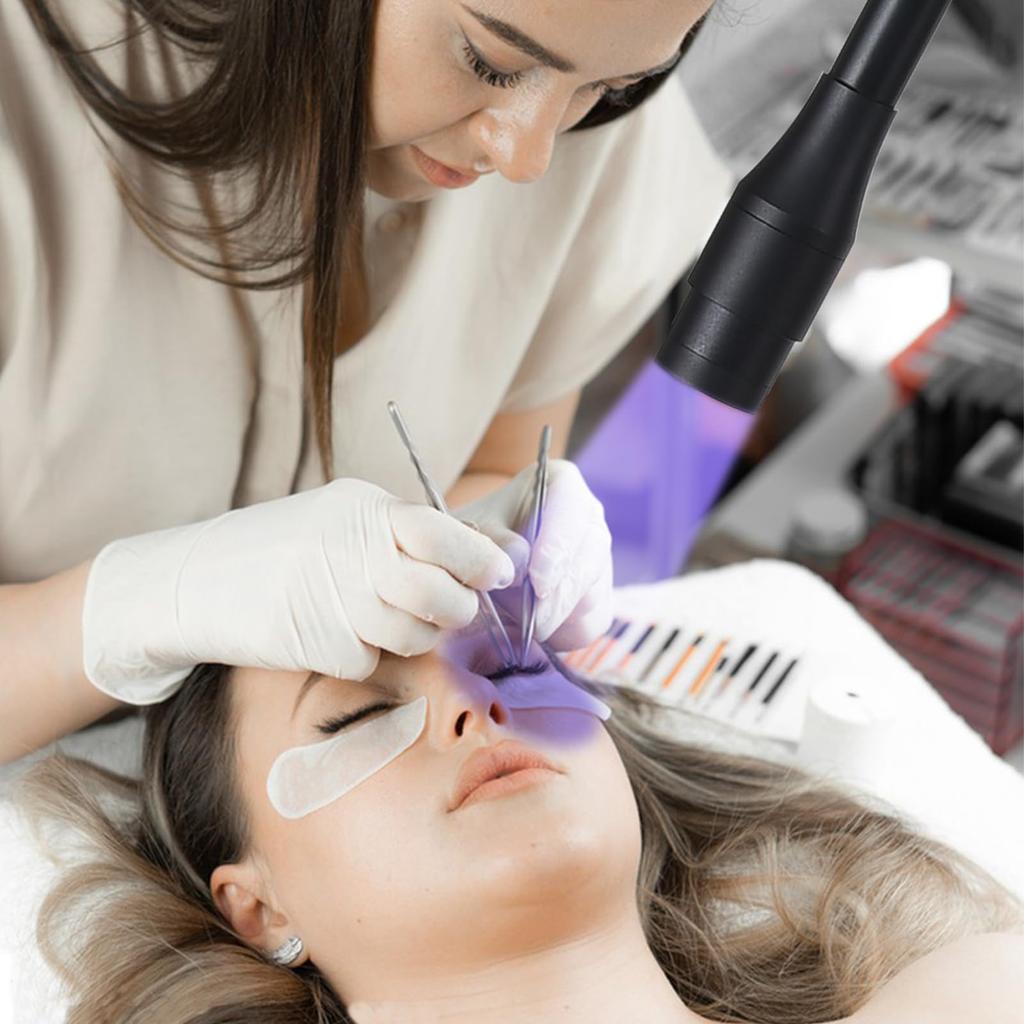 Светодиодная лампа для наращивания ресниц с ногой уменьшает скорость работы светодиодного клея для ресниц, хороший переключатель времени, аллергия, наращивание, отверждение, 10 Вт, (черный)