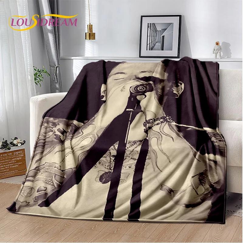Retro Rock Band 3D L-Linkin Park Soft Flannel Blanket for Beds Bedroom Sofa Picnic,Throw Blanket for Cover Outdoors Leisure Gift