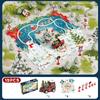 Kids Christmas Puzzles Electric Rail Car Creative Games DIY Assembling Scene Map Rail Train Children Toys Fun Christmas Gifts