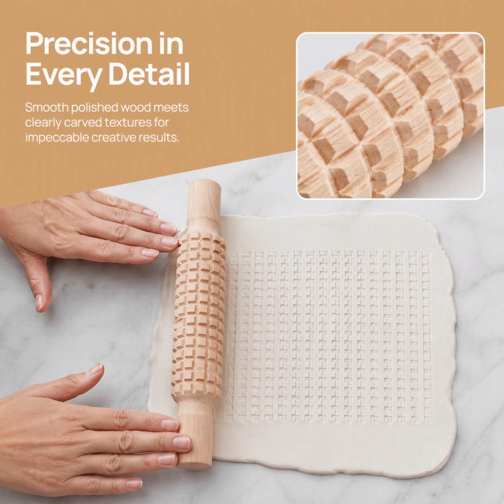 4pcs Textured Rolling Pin Assorted Pattern Dough Rolling Pin Clay Texture Roller Baking