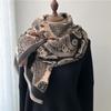 2024 Autumn/Winter New Thickened Warm Double Sided Two Tone Tassel Imitation Cashmere Scarf, High Grade Shawl Neck
