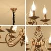 Vintage Chandelier Antique Bronze Hanging Light Farmhouse Golden Lamp Retro Pendant for Living Room Hotel Lobby Home Bar