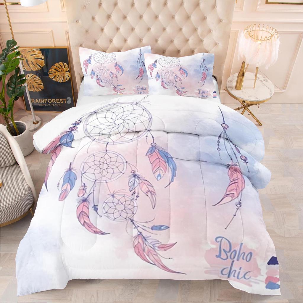 Комплект постельного белья Ловец снов Роскошное мягкое постельное белье для детей и взрослых 3D-печать Домашний декор Односпальный Двуспальный Полуторный Богема Комплект пододеяльника