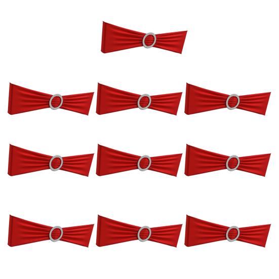 10 шт. чехлов на спинки стульев, однотонные, с круглой пряжкой, эластичные, многоразовые