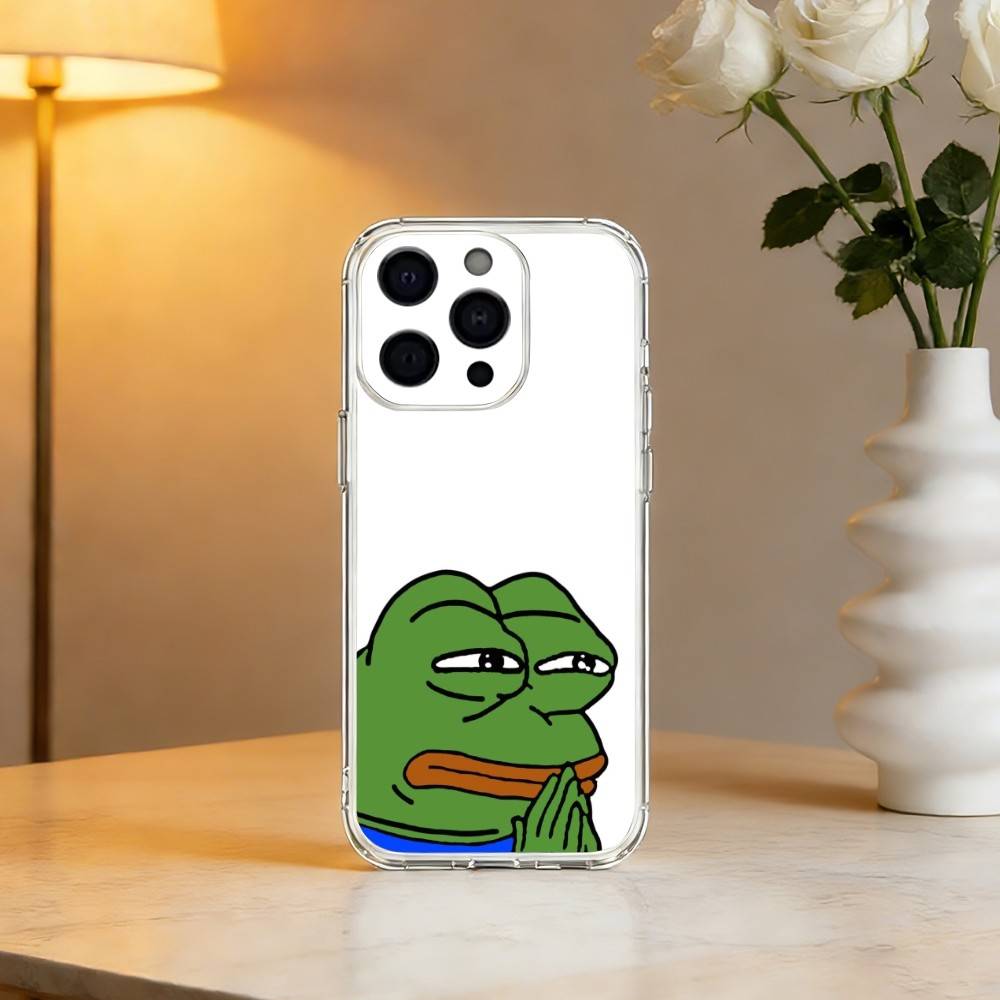 Смешной чехол для телефона с P-Пепе Лягушонком для iPhone 17 16 15 14 13 12 11 Mini Pro Max Plus Прозрачная крышка