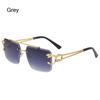 2025 Vintage Rimless Sunglasses Men Women Fashion Oversized Square Shades Eyewear New Double Bridge Gradient UV400 Sun Glasses