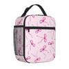 Bestselling Preppy Coquette Pink Bows Oversized Bento Bag Campus Lunch Waterproof Lunch Bag