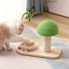 Non-toxic Wooden Turntable Cat Toy - Pine Wood Scratch Pad with Sisal Ball and Teaser Wand, Durable and Fun