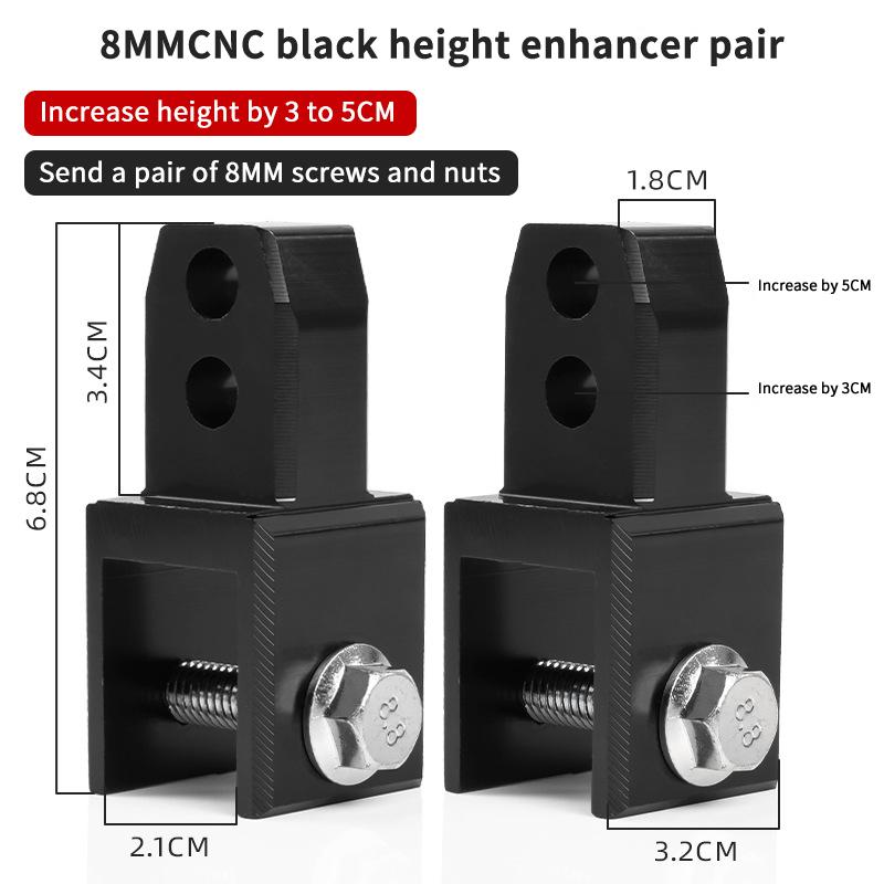 2PCs Motorcycle Rear Shock Absorber Riser Height Extension Easy Install Rear Lift Accessory for Enhanced Ride Comfort for Sports and Street Bikes