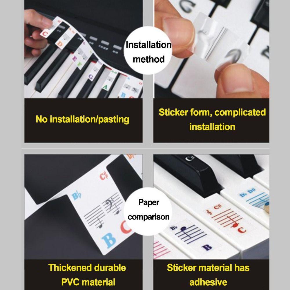 Kids Gift Keyboard Stickers Piano Rake Notes Marker Piano Key Labels Piano Fingering Accessories