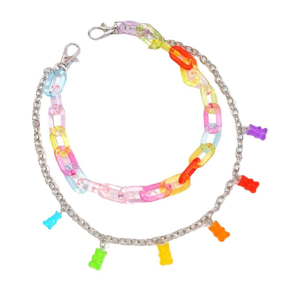 Ретро акриловая подвеска-медведь на цепочку для женщин - европейский и американский стиль