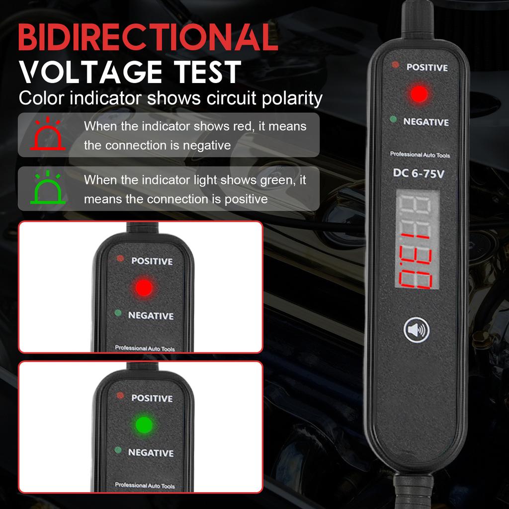 Automotive Electrical Tester Pen 4-60V DC High Precision Car Circuit Probe Pen Portable Car Short Circuit Finder Battery Test