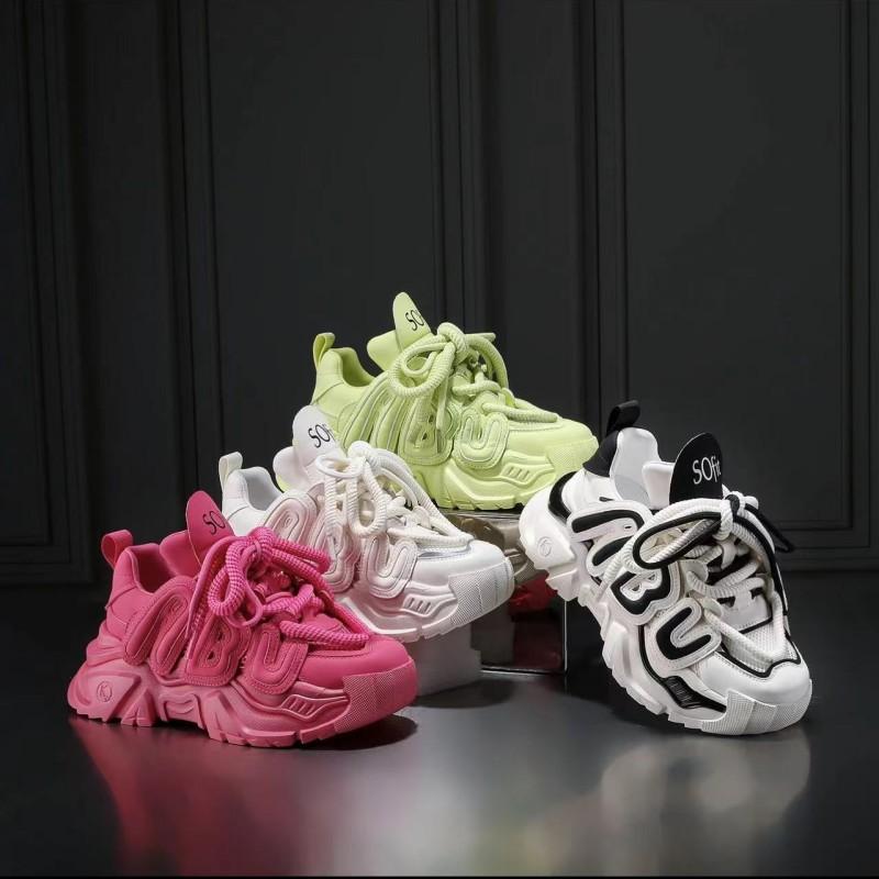 Thick-soled Casual Sports Lightweight Versatile Lace-up Dad Shoes Children's Spring New Single Shoes