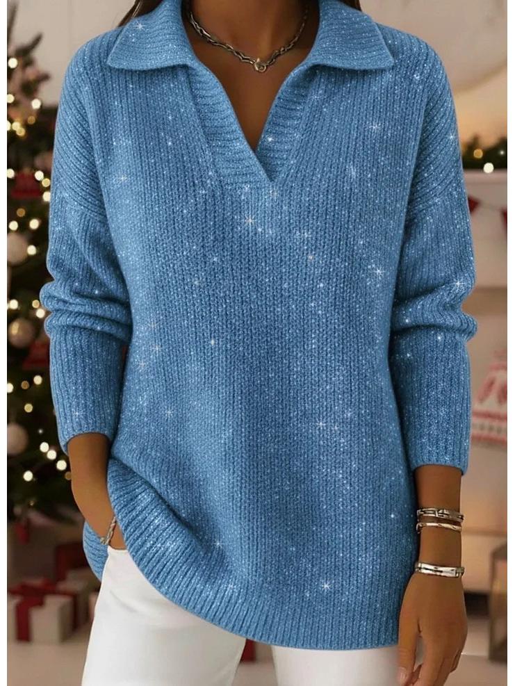 Однотонный пуловер с воротником-стойкой, серебряной нитью и хрустальными акцентами, Осень/Зима 2025